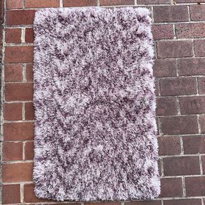 BHF Space dyed fluffy shag bath rug purple large 24x40" NEW